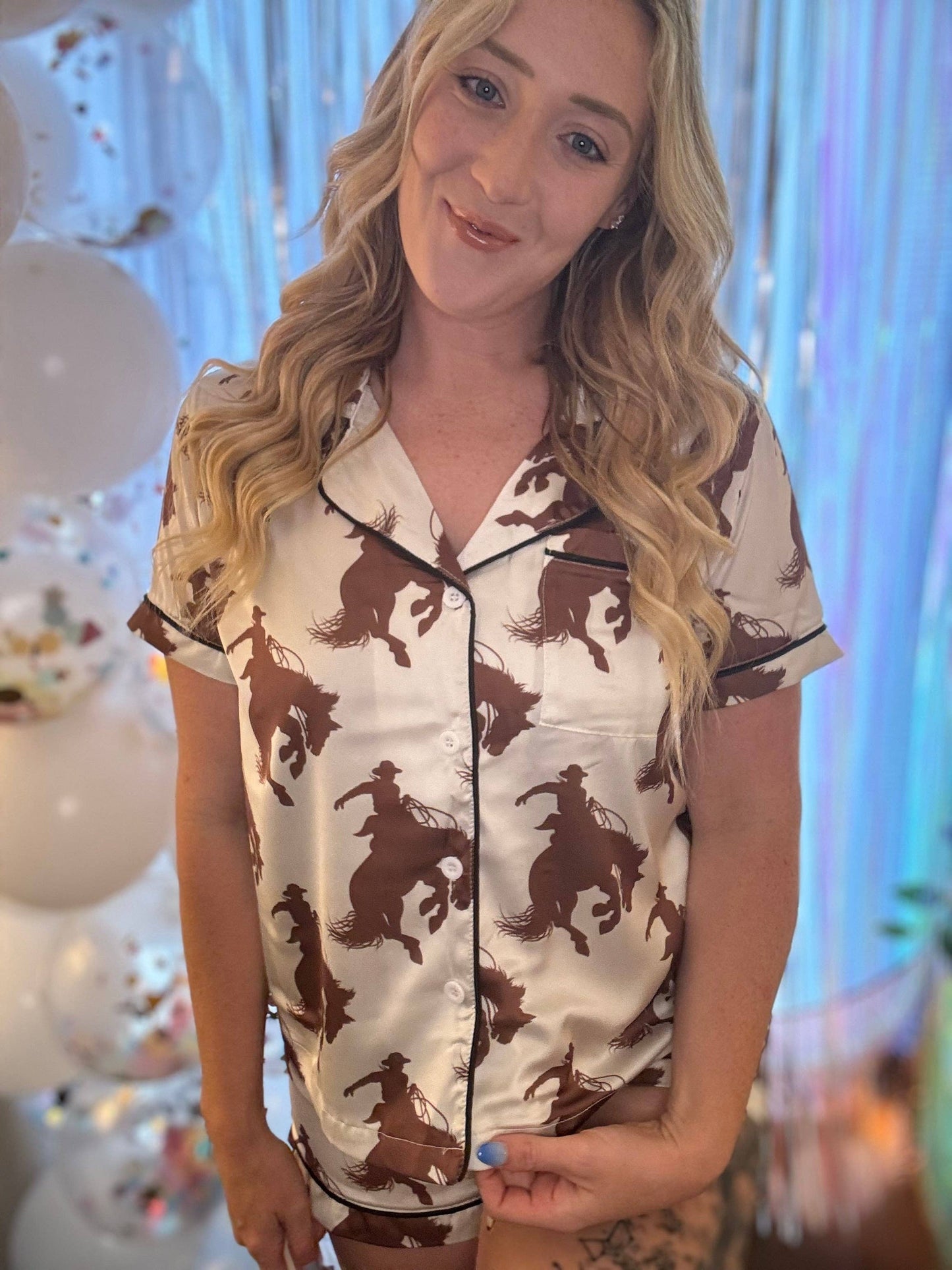 Bronc Rider Silky Pajama Set