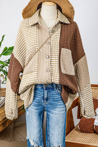 Patchwork Loose Shacket