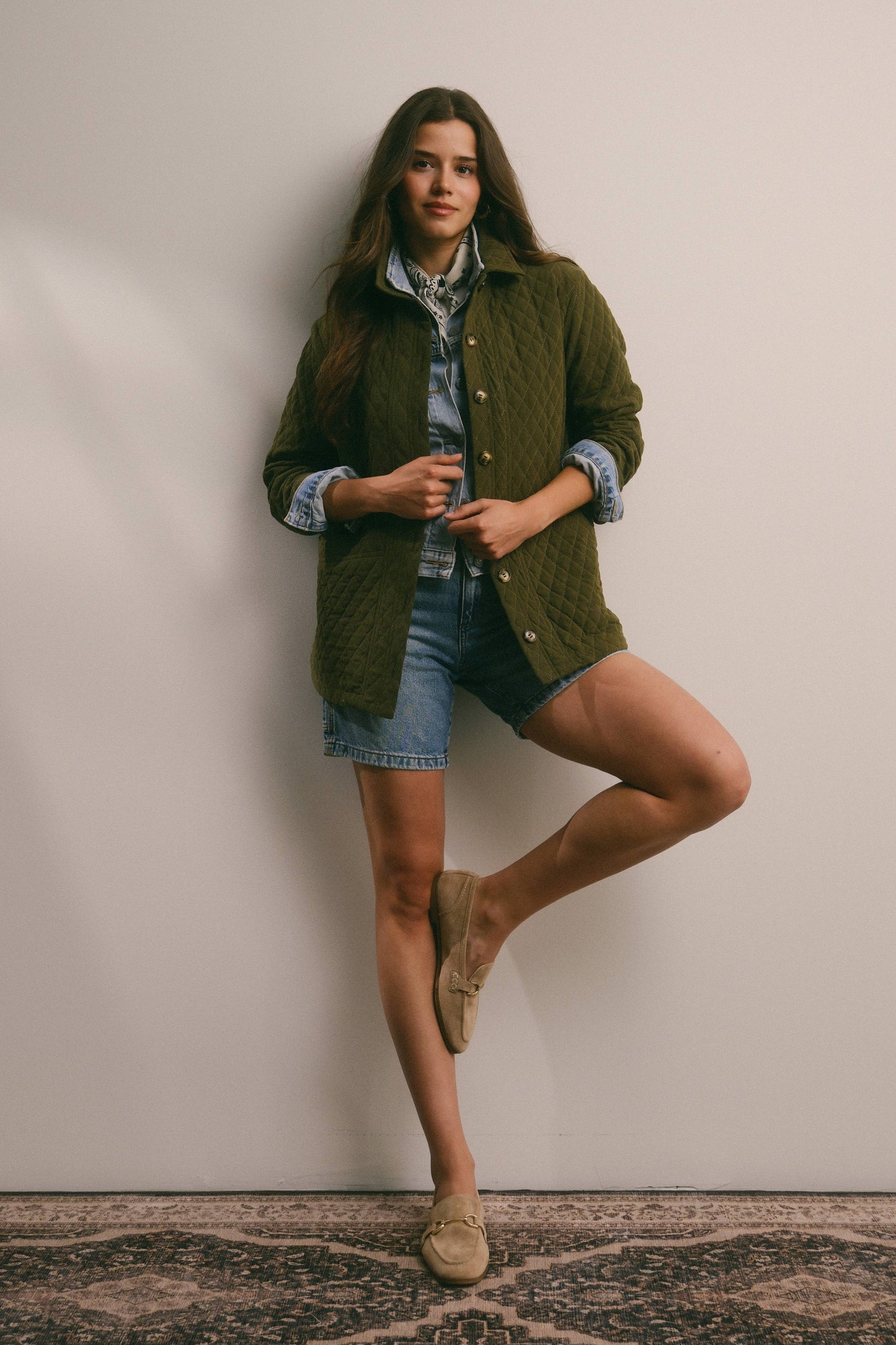 Diamond Quilted Corduroy Jacket