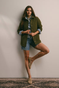Diamond Quilted Corduroy Jacket