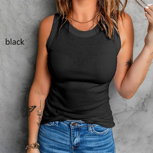 Sleeveless Cami Tank Top Black