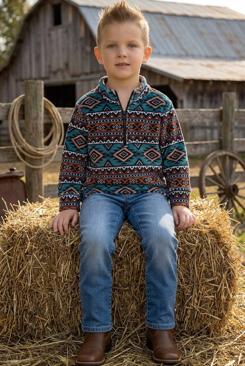 Light Fleece Aztec Pullover