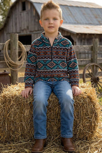 Light Fleece Aztec Pullover