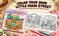 Tiny Country Western Shops Coloring Book