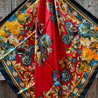 Black and Red Floral Paisley Wild Rag