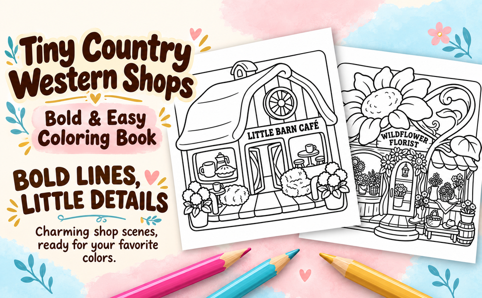 Tiny Country Western Shops Coloring Book