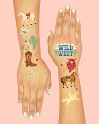 Wild Wild West Tats - 52 temporary tattoos, western kids
