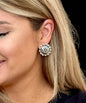 1" Burnished Silver Flower Post Earring