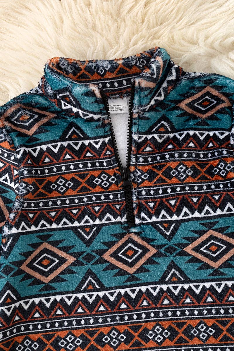 Light Fleece Aztec Pullover