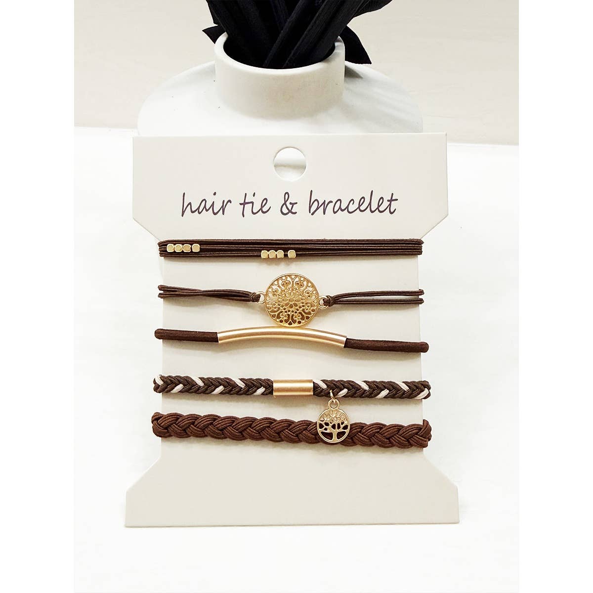 Neutral Tone Boho Inspired Hair Tie Bracelets