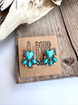 Western Heart Stone Stud Earrings
