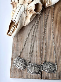 Western Initial Buckle Pendant Necklace