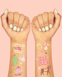 Cowgirl Tats - 46 temporary kids tattoos Western Rodeo Horse