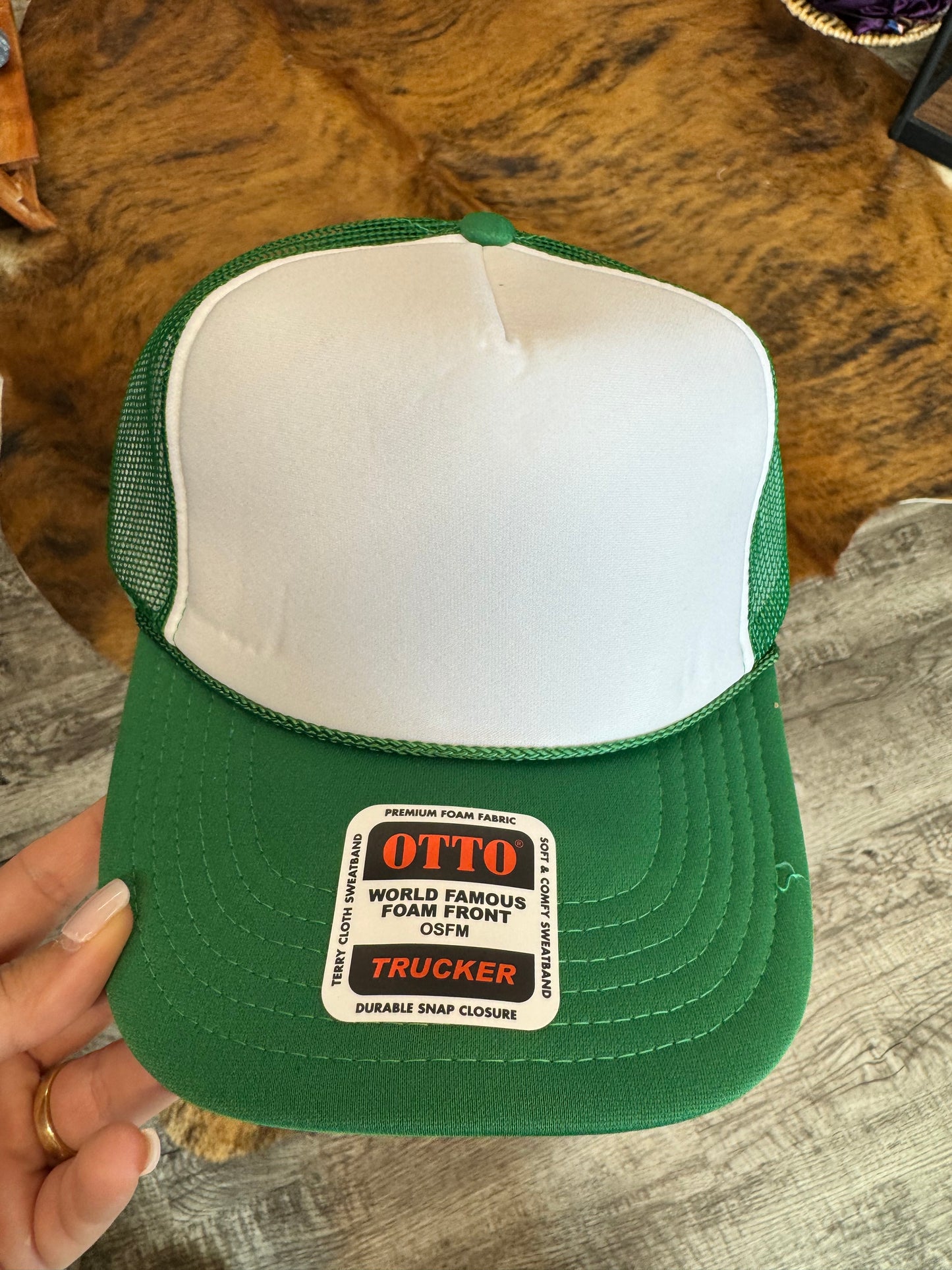 Otto White & Green Trucker Hat