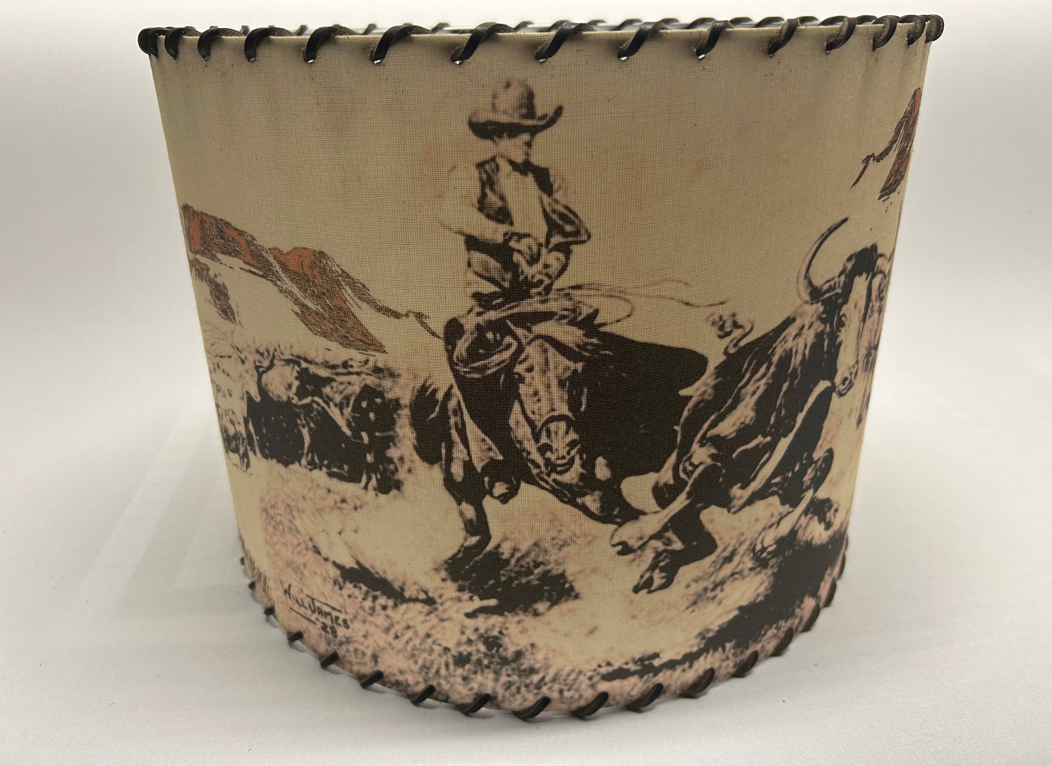 Lampshade Will James on the Plains Antique