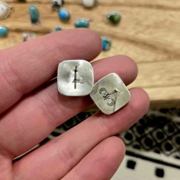 White Buffalo Composite Stud Earrings