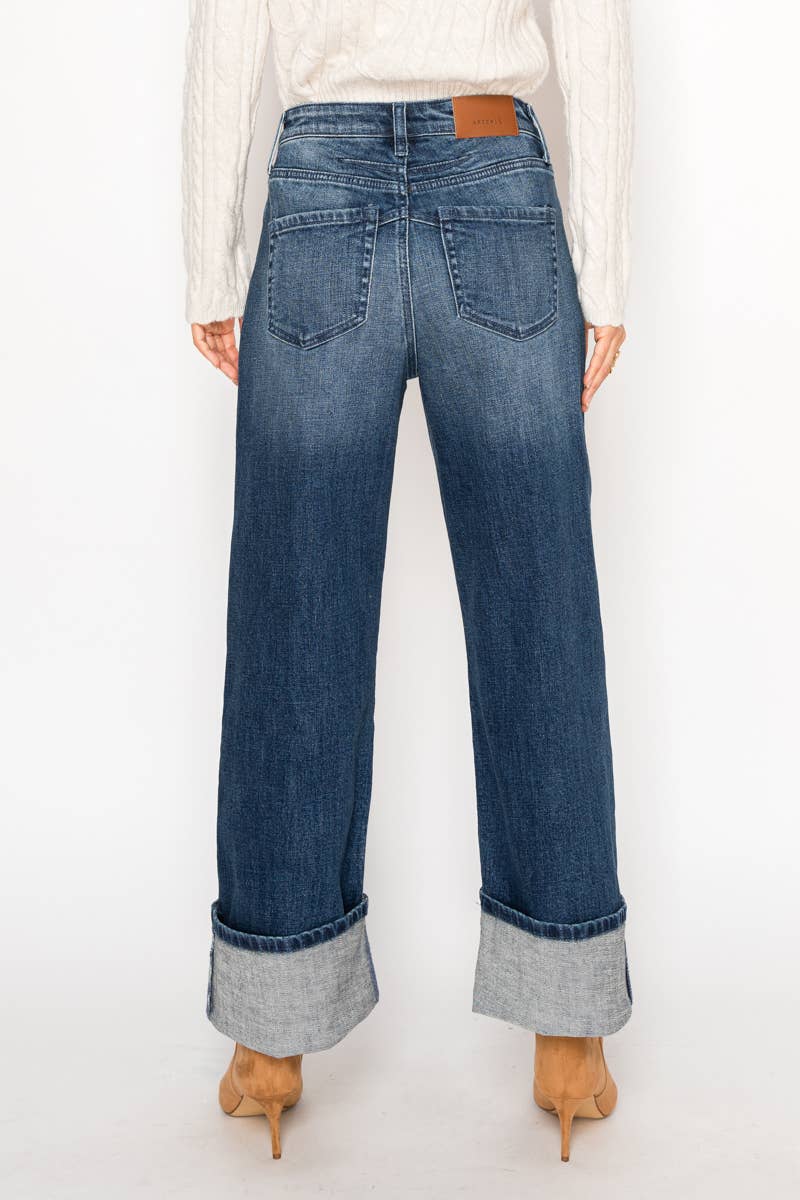 HIGH RISE A-WIDE JEANS