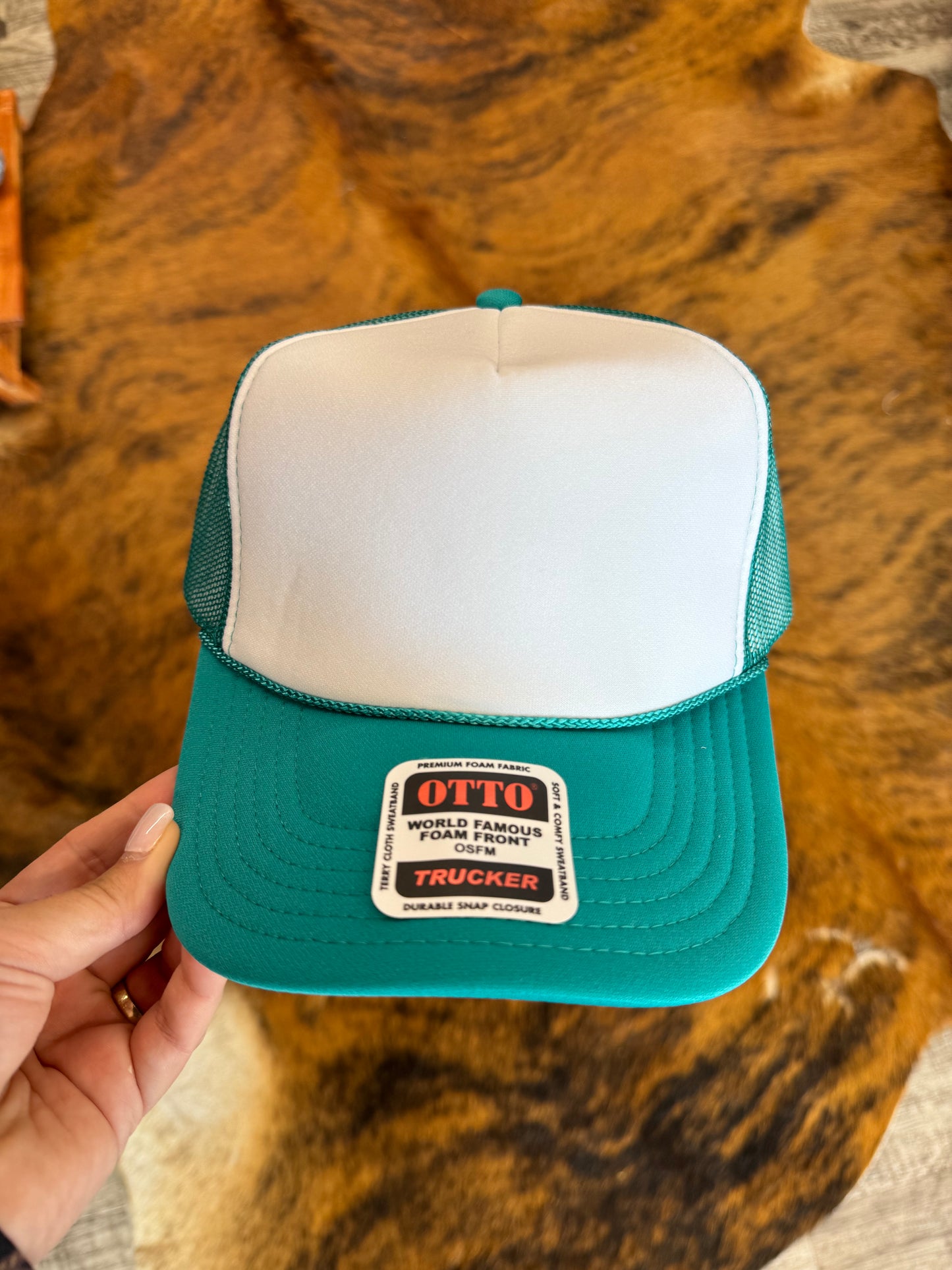 Otto White & Turquoise Trucker Hat