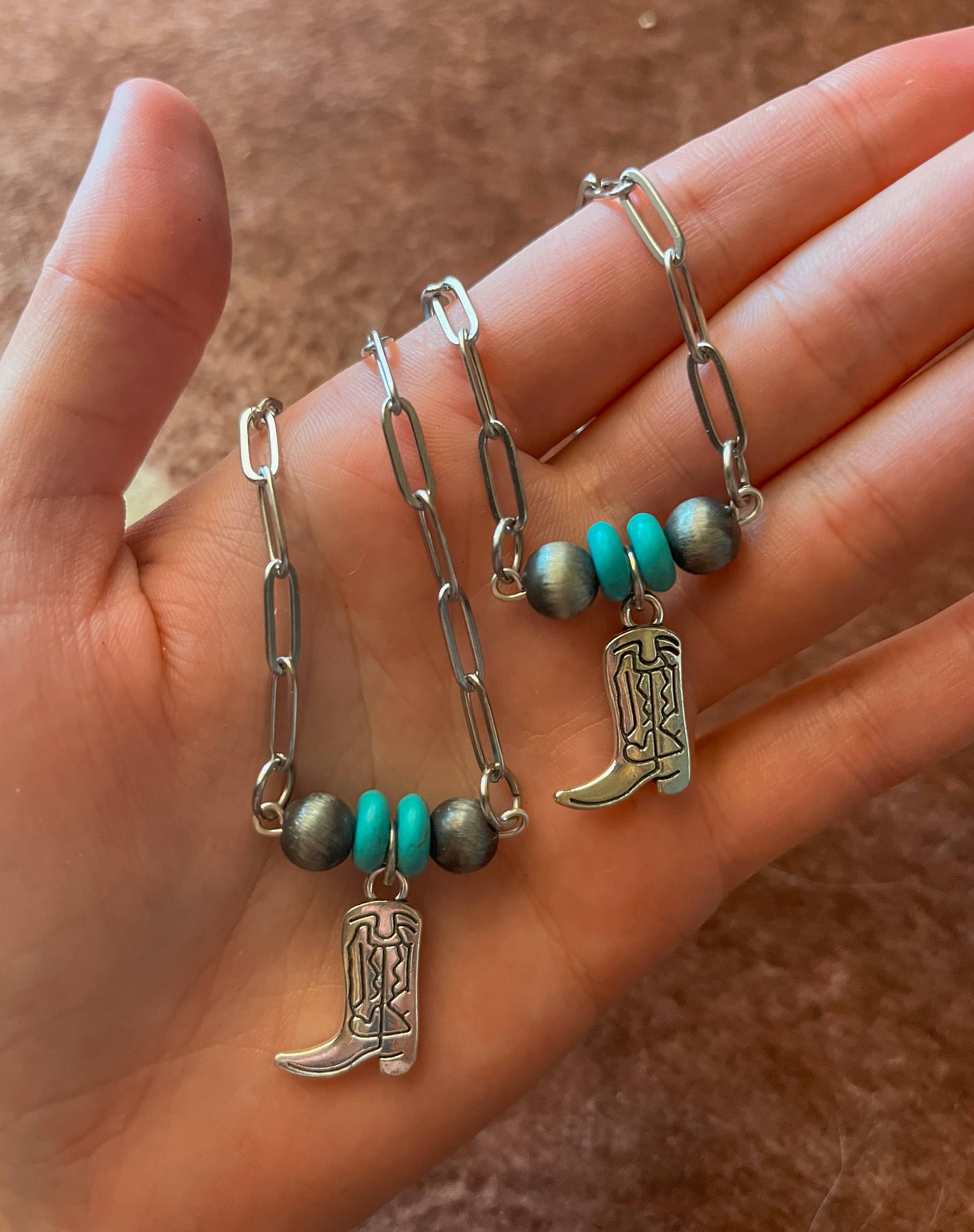 Cowboy Boot Charm Chain Necklace