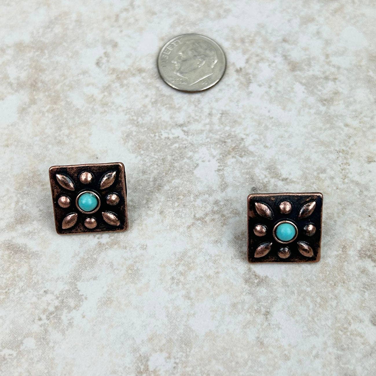 Cooper Turquoise Square Earring