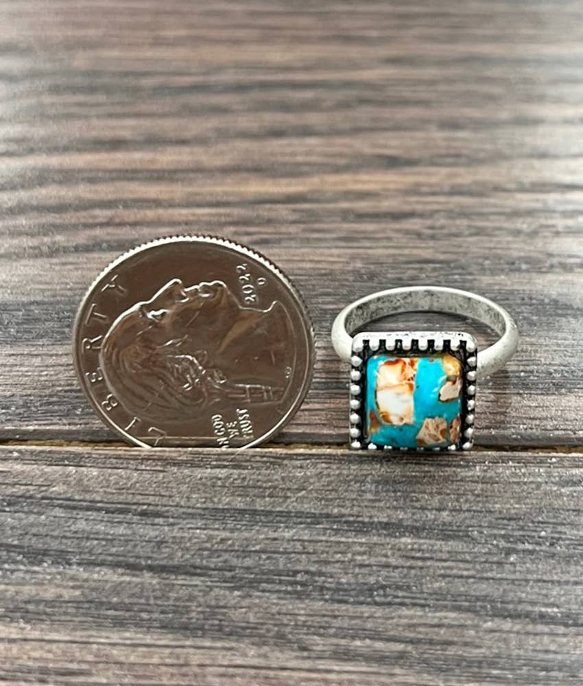 10mm Square Gemstone Ring