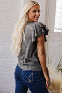 Ruffle Short Sleeve Top
