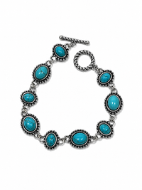 Silver & Oval Turquoise Link Bracelet