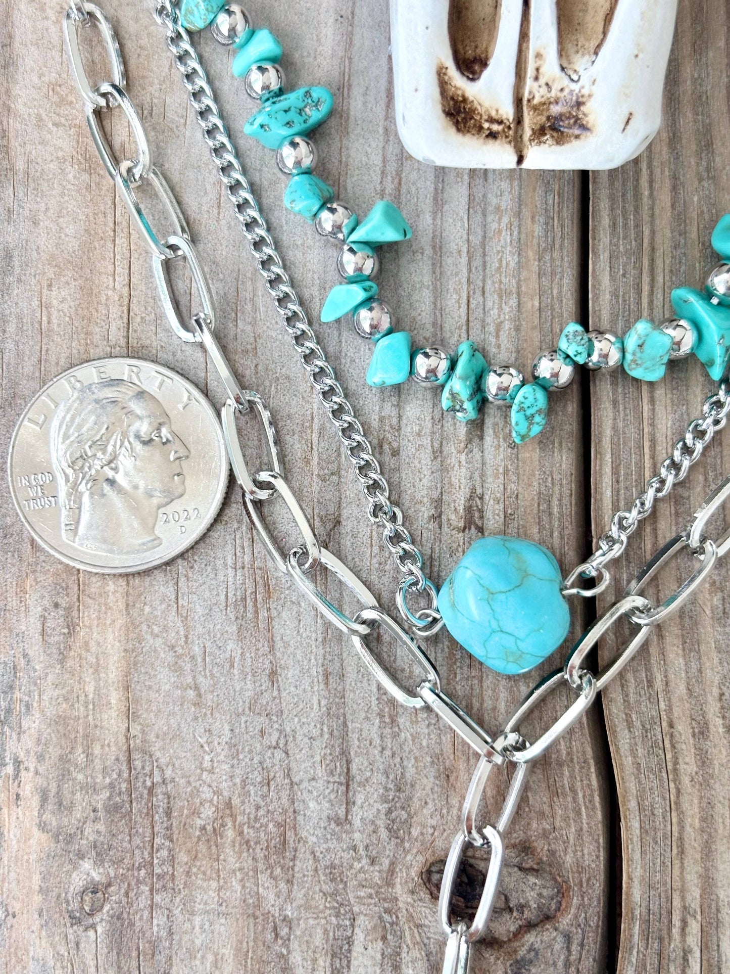 3pc Turquoise Necklace Set