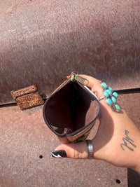 Small Embossed Leather Zipper Pouch