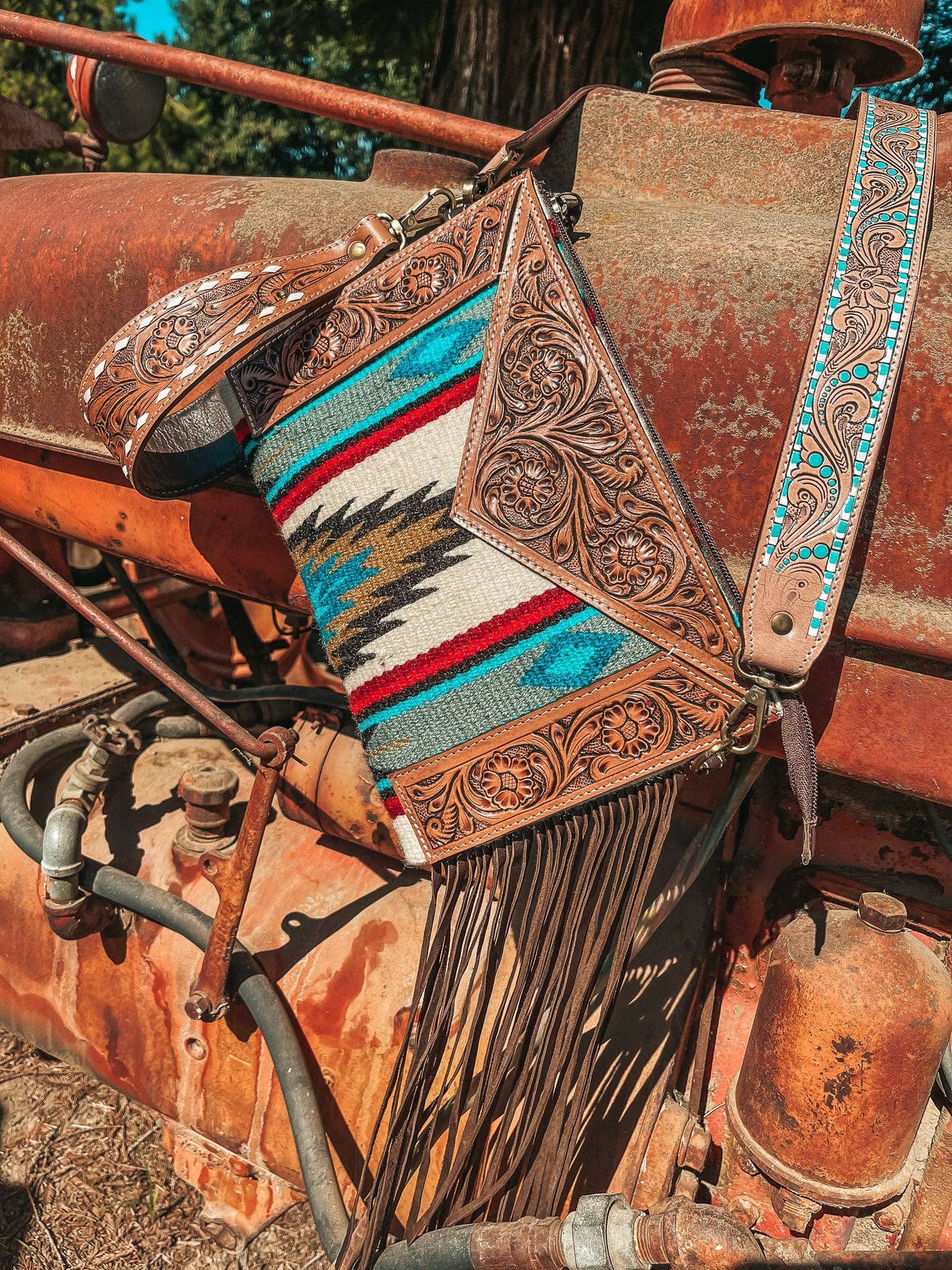 The Santa Cruz Leather Tooled Purse