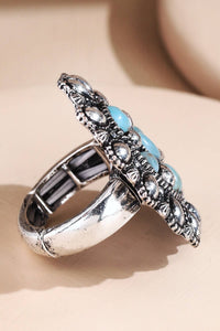 Stone & Silver Concho Ring