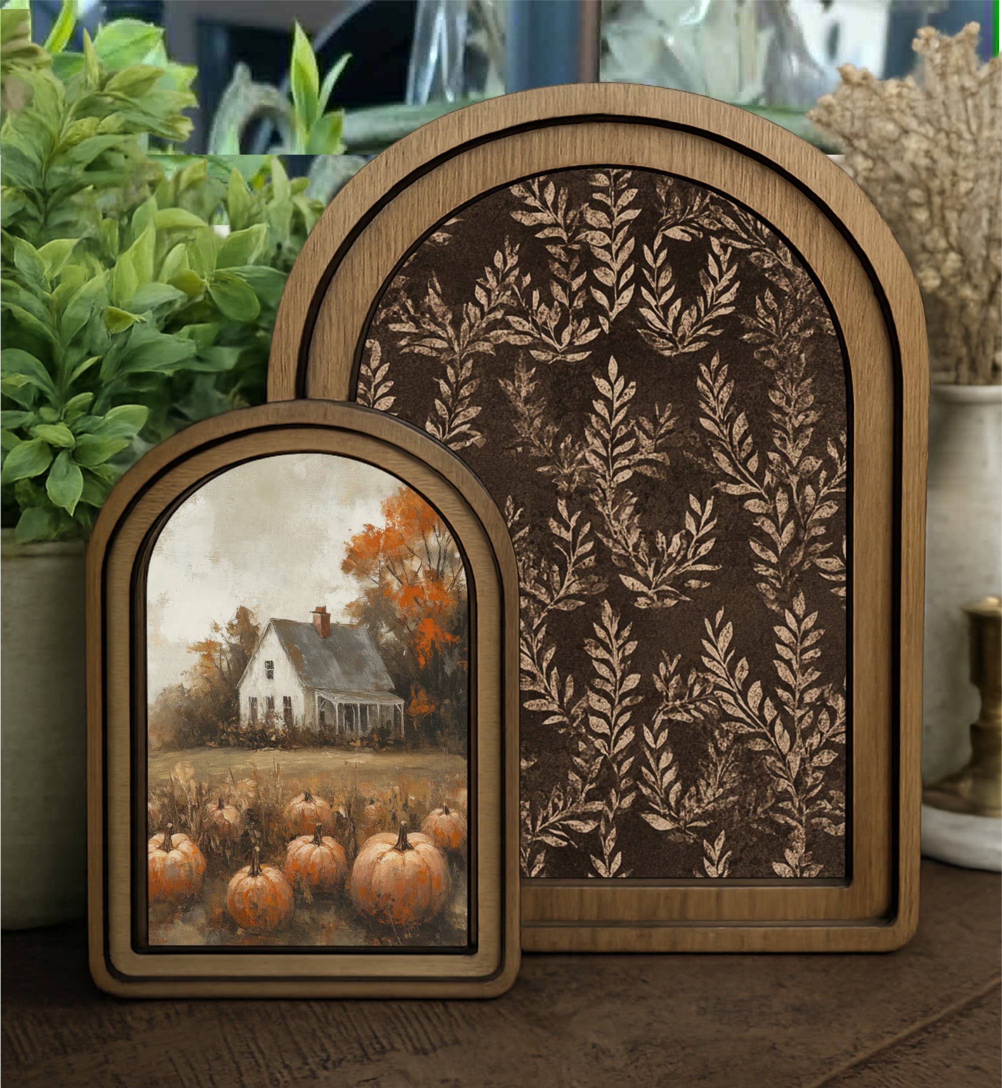 Layered Set Pumpkin Farmhouse Canvas Art