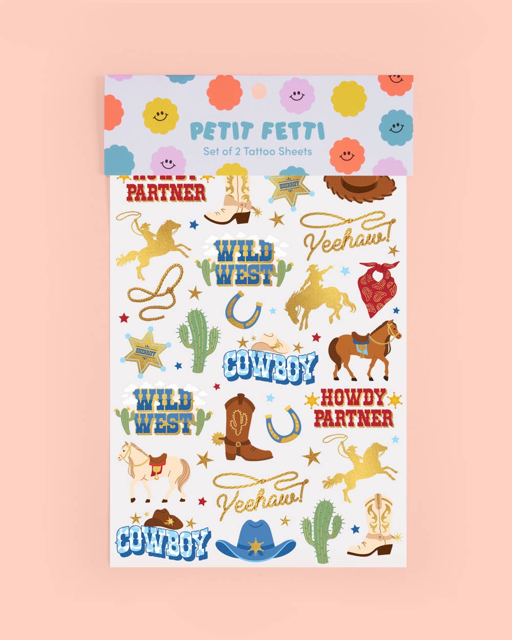 Wild Wild West Tats - 52 temporary tattoos, western kids