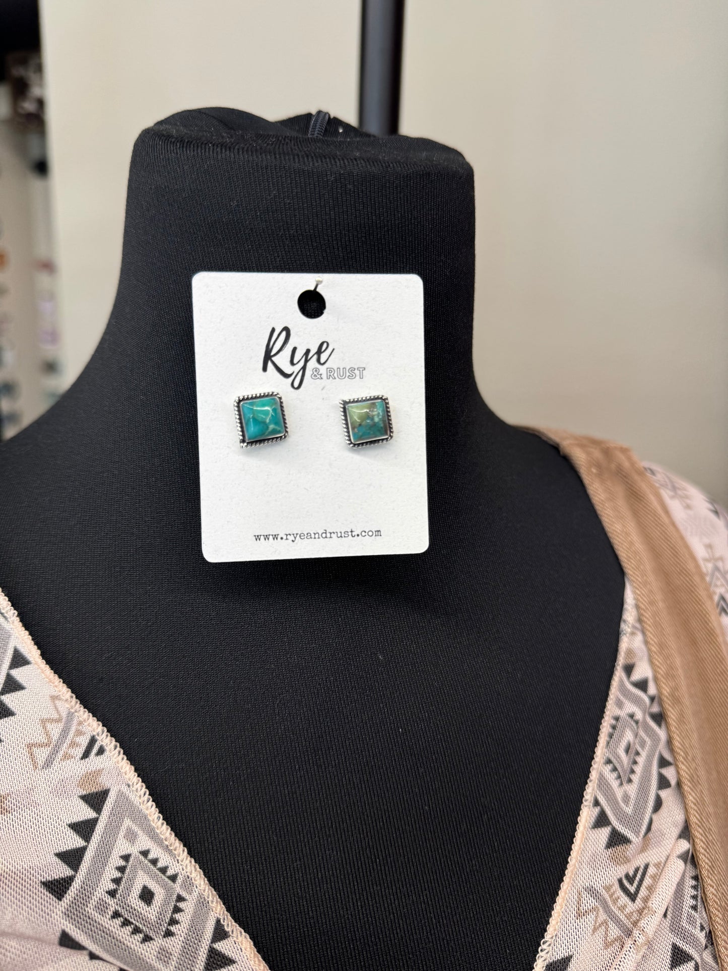 Turquoise Square Stud