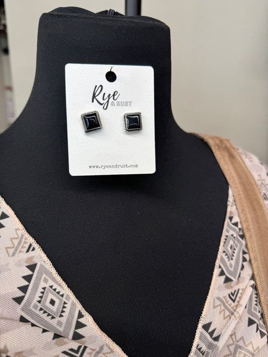 Onyx Square Stud