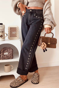 Studded Wide Leg Jeans