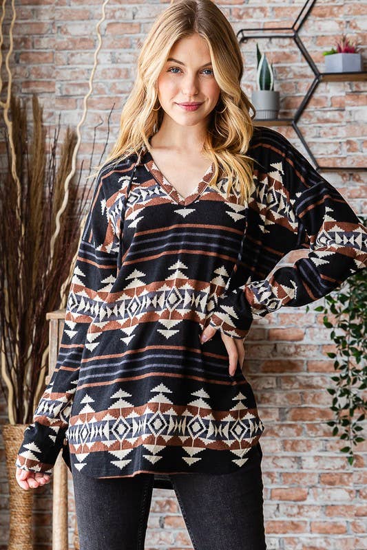 Aztec Hoodie Top