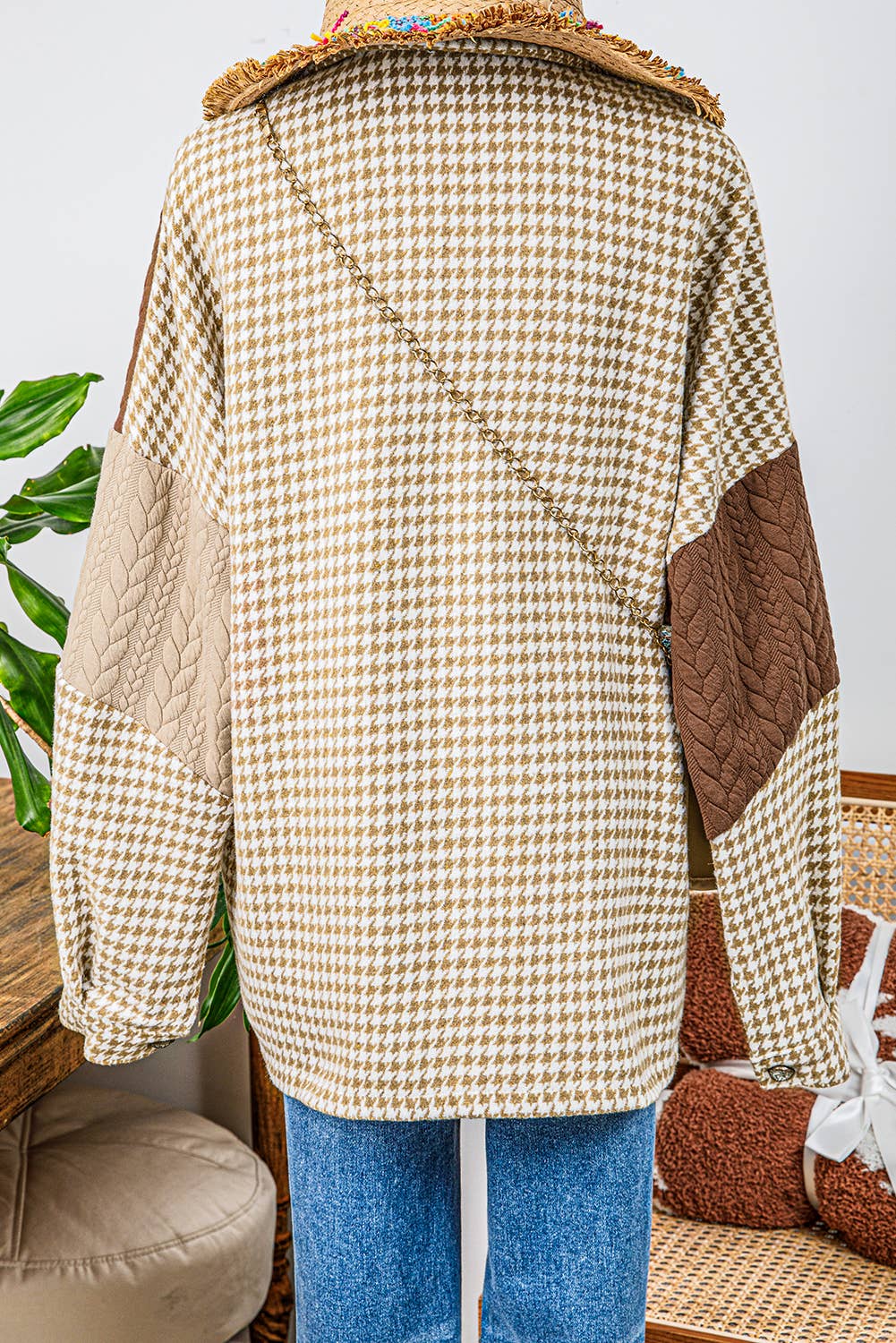 Patchwork Loose Shacket