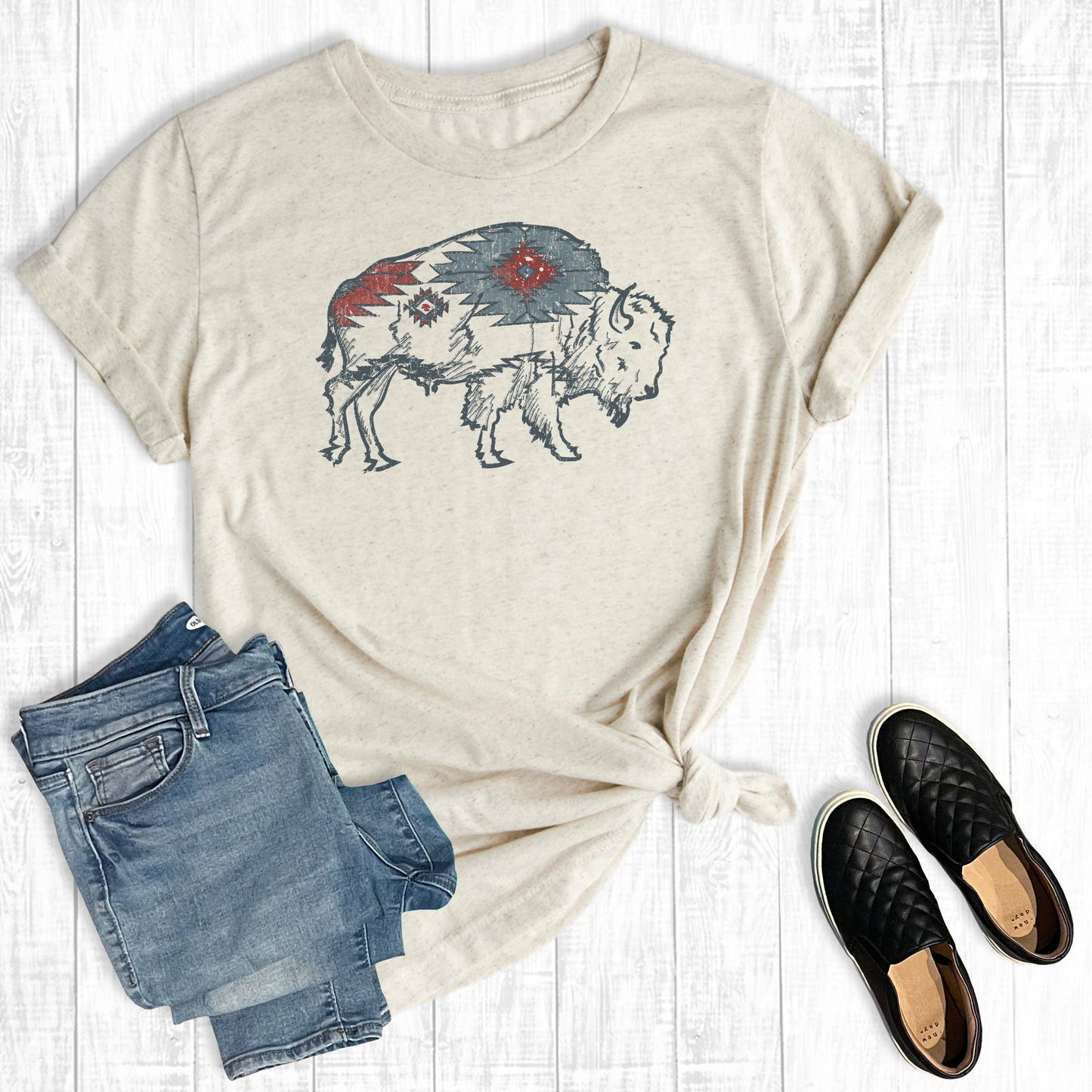 Western Aztec Bison Tee