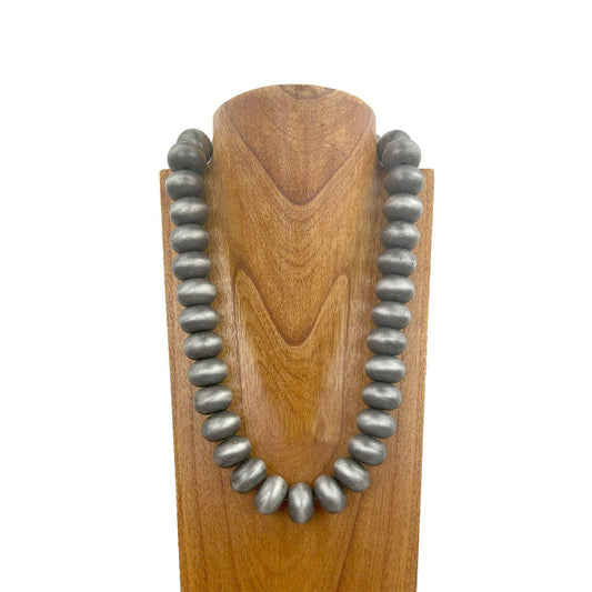 Large Faux Navajo Pearl Bead Necklace