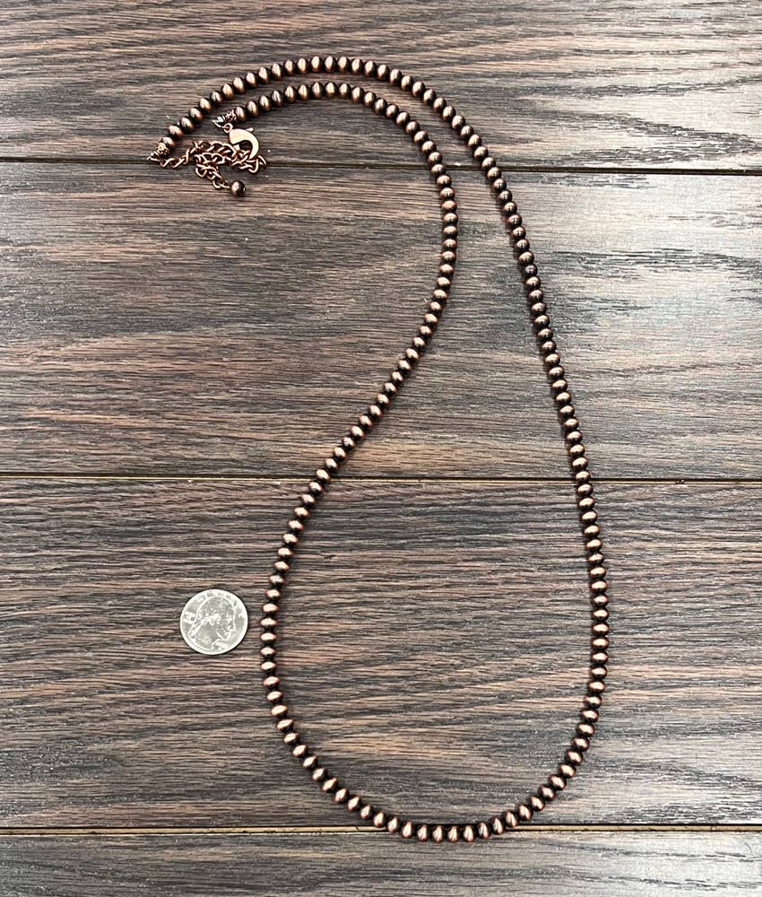 Copper-tone Bead Necklace