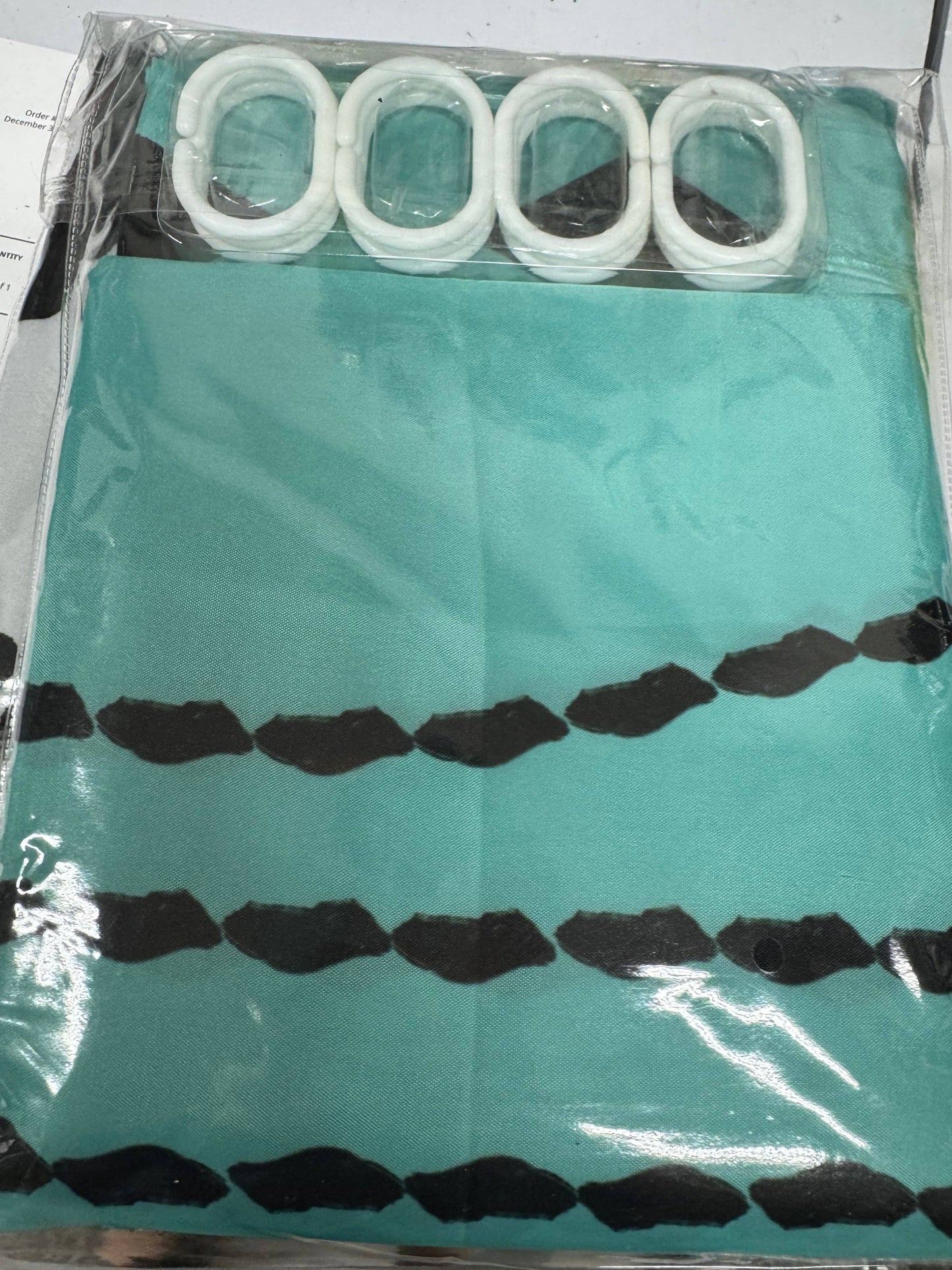 Turquoise Bootstitch Shower Curtain Set