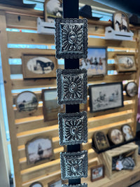 Black Rectangle Concho Belt
