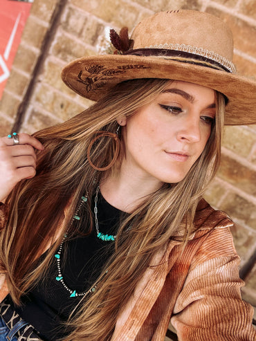 Leather Hoop Earrings
