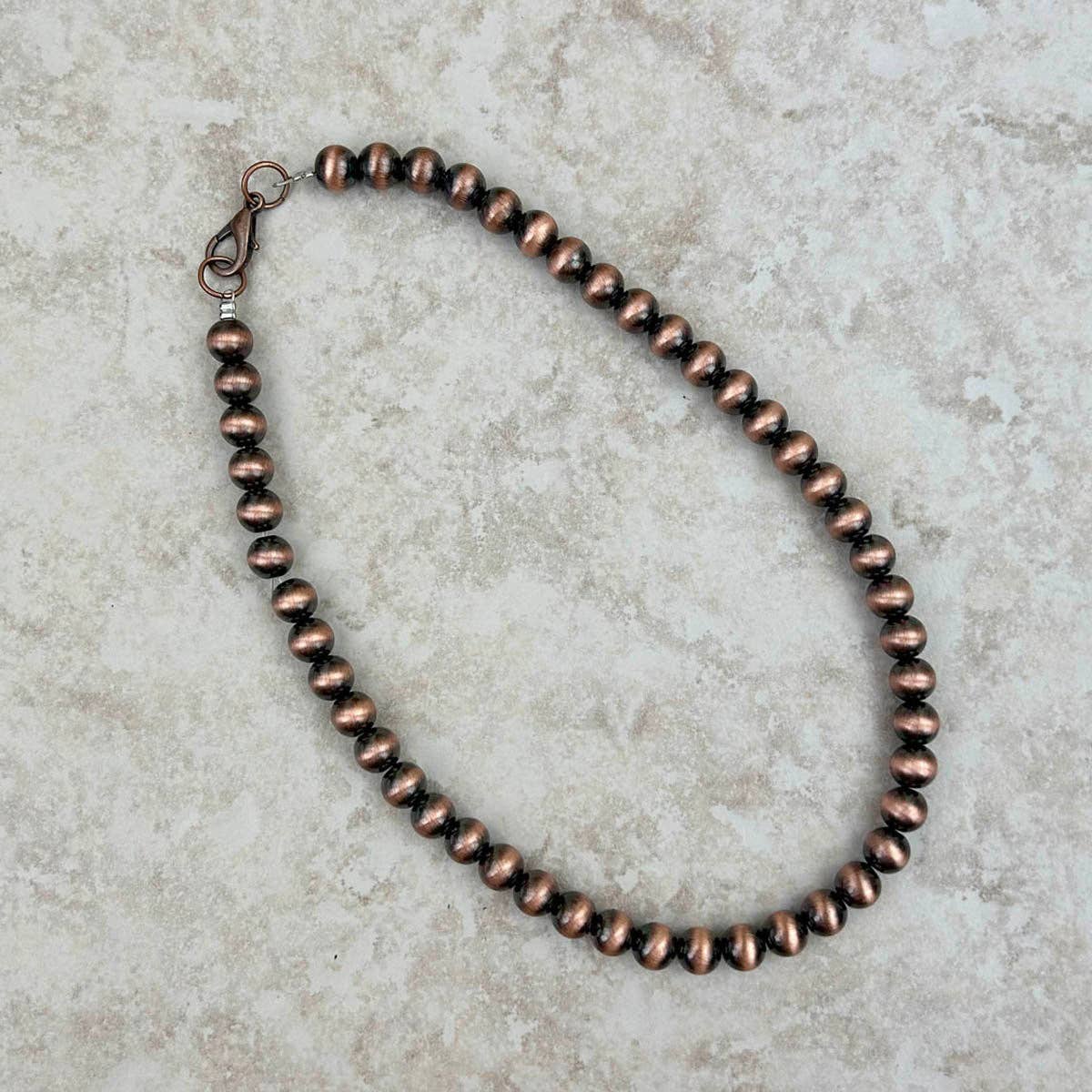 8mm Copper Bead Necklace