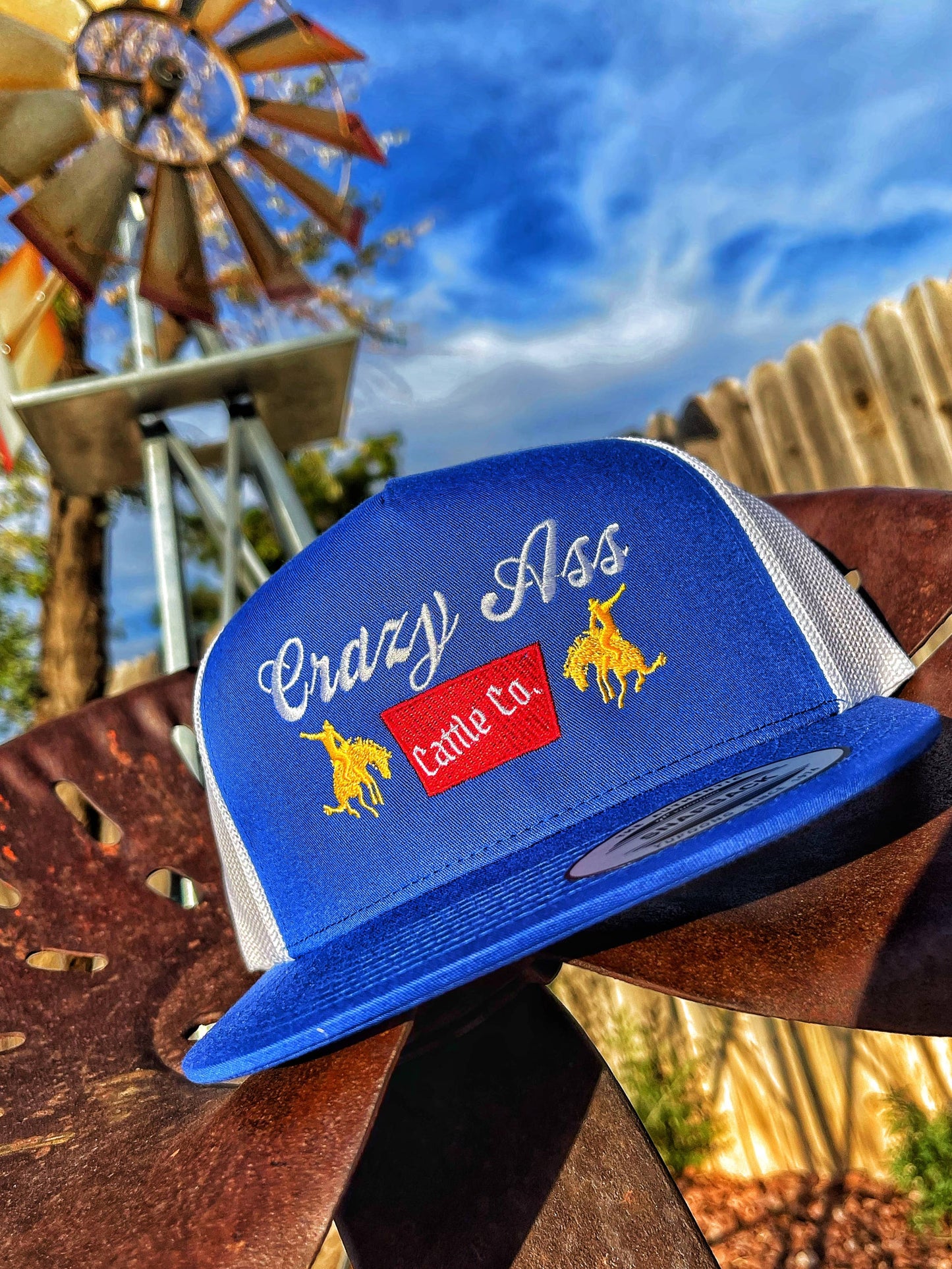 Blue Crazy Ass Cattle Co Hat