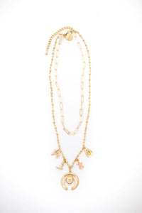 Gold Layered Charm Necklace