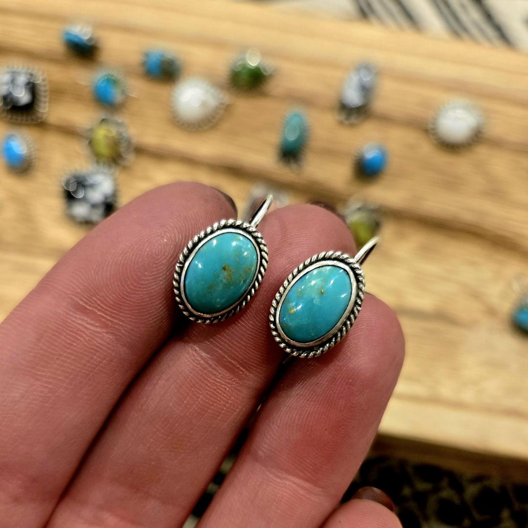 Oval Sonoran Gem Wire Earrings