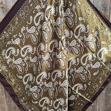 Sage and Brown Floral Paisley Wild Rag