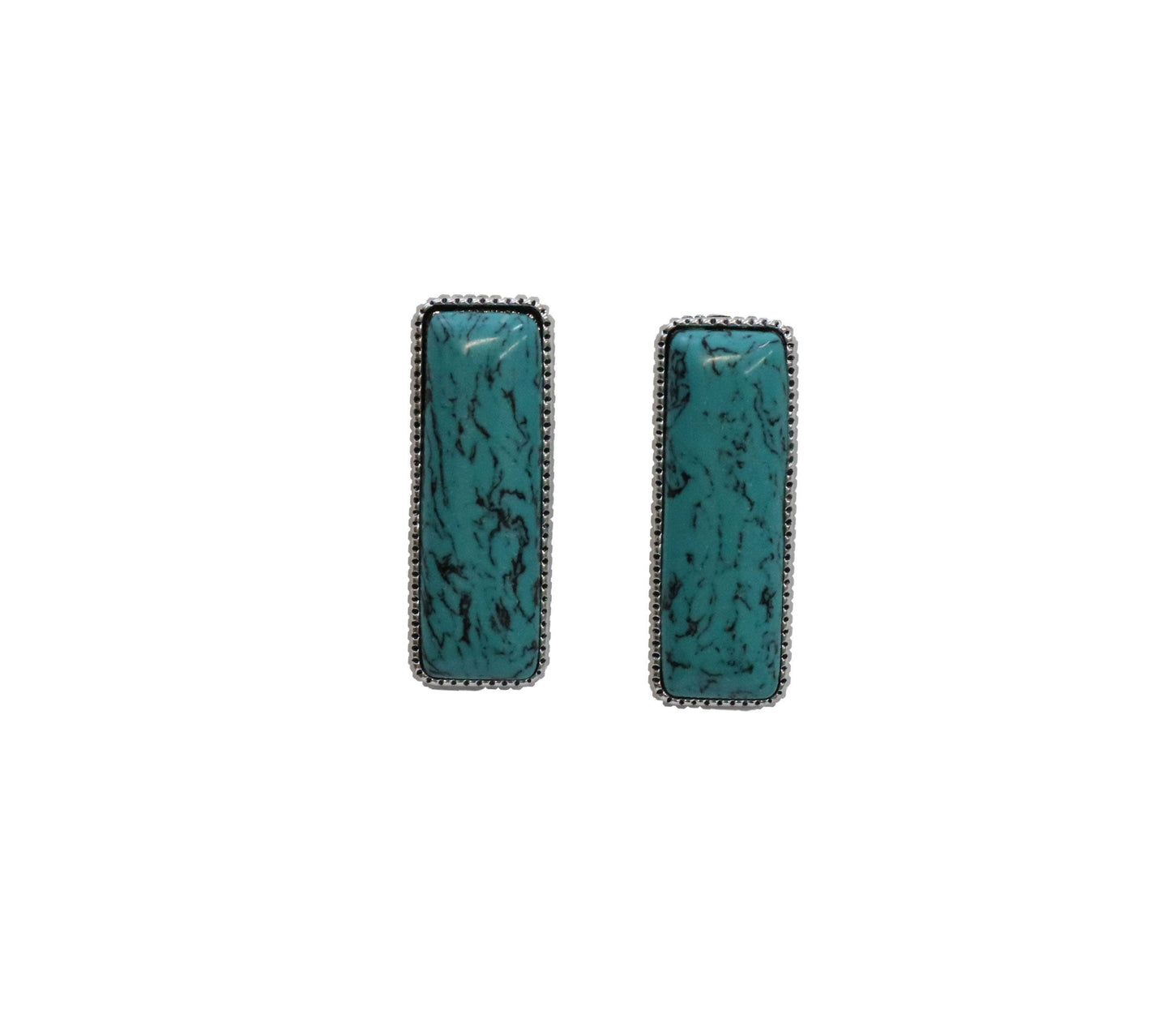 1.5" Turquoise Bar Post Earrings
